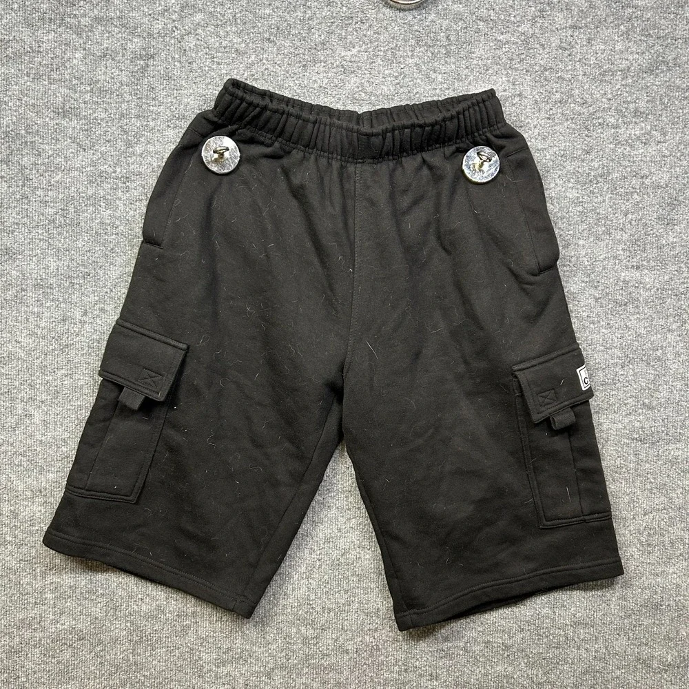 Pro Club Sweat Shorts Mens Large Black Good High Rise Cargo Fleece Streetwear